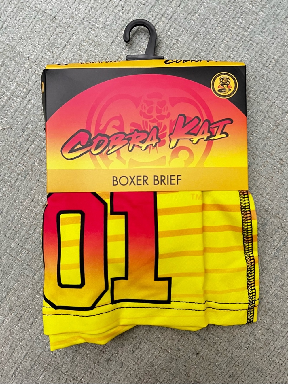 Cobra Kai Men’s Boxer Briefs Shorts Size L Retro 80s Lounge Streetwear Yellow